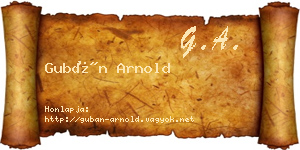 Gubán Arnold névjegykártya